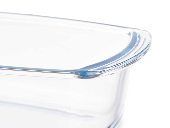 VIVALTO Bandeja Rectangular Borosilicato con Asas 1600 ml Transparente 27x14x7.2 cm (Set de 12)