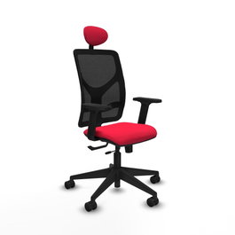 PIQUERAS Y CRESPO Silla de oficina Motilla con mecanismo Sincro/Traslack Rojo/Negro