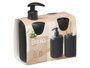 BERILO Set Dispensador y Vaso Rayas Negro