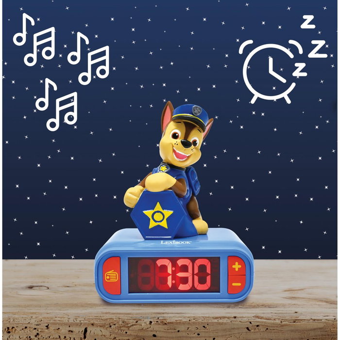 Lexibook Despertador digital Paw Patrol con luz de noche 3D y efectos sonoros Chase Lexibook Despertador digital Paw Patrol con luz de noche 3D y efectos sonoros Chase