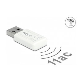 DeLOCK Micro Stick WLAN Doble Banda USB 3.0 867 + 300 Mbps Blanco