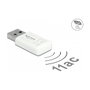 DeLOCK Micro Stick WLAN Doble Banda USB 3.0 867 + 300 Mbps Blanco