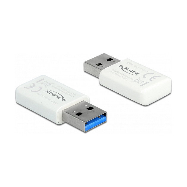 DeLOCK Micro Stick WLAN Doble Banda USB 3.0 867 + 300 Mbps Blanco