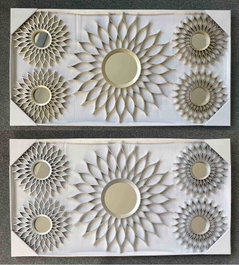 DKD Home Decor Set de 5 Espejos Decorativos 50x50 cm Champán y Plateado