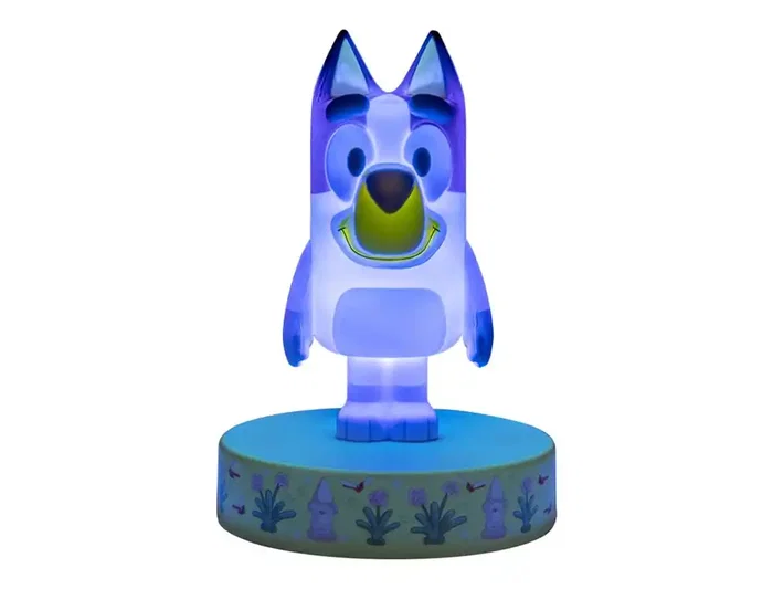 Wondee Lampara Bluey Icon Light - Lampara Nocturna 3D LED con Forma de Bluey, 11 cm de Altura, Incluye Embalaje para Colorear, 2 Pilas AAA