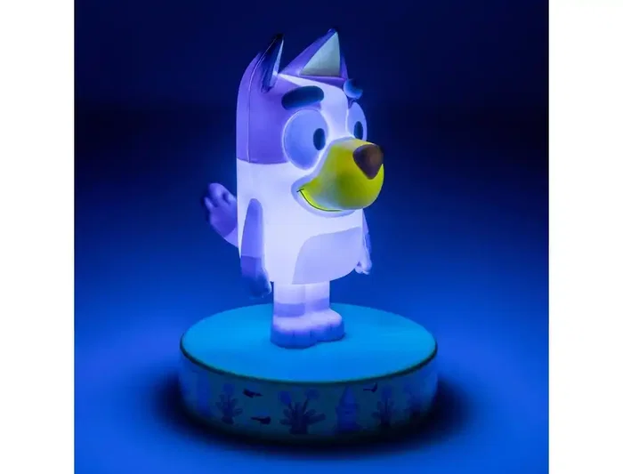 Wondee Lampara Bluey Icon Light - Lampara Nocturna 3D LED con Forma de Bluey, 11 cm de Altura, Incluye Embalaje para Colorear, 2 Pilas AAA