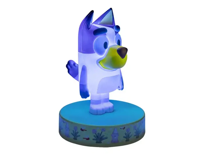 Wondee Lampara Bluey Icon Light - Lampara Nocturna 3D LED con Forma de Bluey, 11 cm de Altura, Incluye Embalaje para Colorear, 2 Pilas AAA