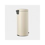 Brabantia Treteimer Newicon 30 L, Cubo de Basura con Pedal, Redondo, Beige, 29.3 cm de Diámetro, Capacidad 30 Litros