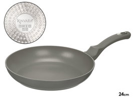 Kinvara Sartén de Inducción Forjada con Antiadherente, Aluminio 3 Capas, 24 cm, Gris, Mango de Silicona (Set de 6)