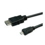 ROLINE Cable HDMI High Speed de HDMI estándar a Micro HDMI, 2 m, Negro
