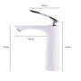 Grifo de lavabo monomando blanco con caño bajo