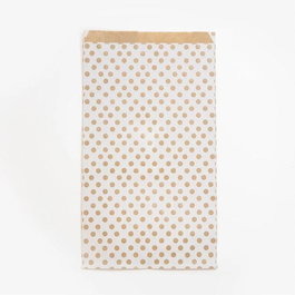 Bolsa De Papel Clairefontaine Kraft Decorado S/Asas 24X35X6 Cm Lunares Fondo Blanco Pack De 50