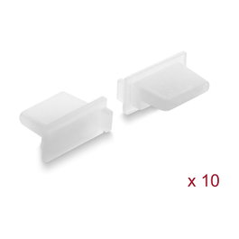 DeLOCK Cubierta antipolvo para USB Tipo-A hembra, 10 unidades, Silicona transparente