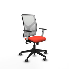 PIQUERAS Y CRESPO Silla de oficina Motilla con mecanismo Sincro, Naranja oscuro y Blanco