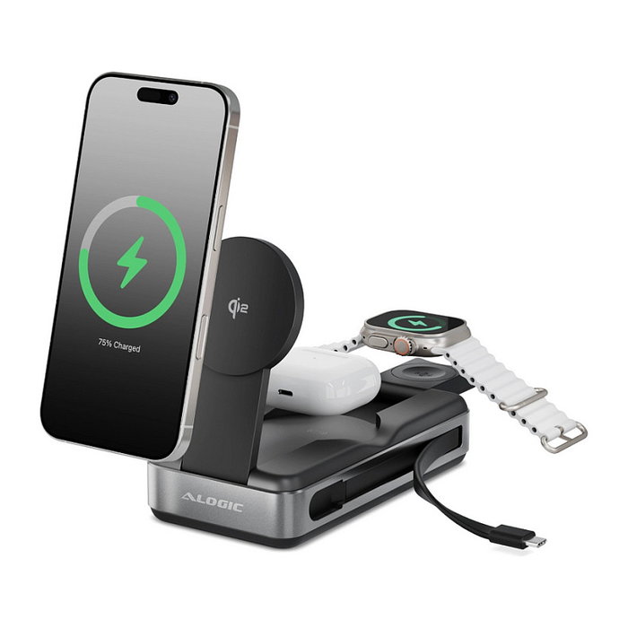 Alogic Roam Powerbank 21000 mAh 6-in-1 con Carga Inalámbrica Qi2, 100W USB-C y Pantalla, Negro Alogic Roam Powerbank 21000 mAh 6-in-1 con Carga Inalámbrica Qi2, 100W USB-C y Pantalla, Negro
