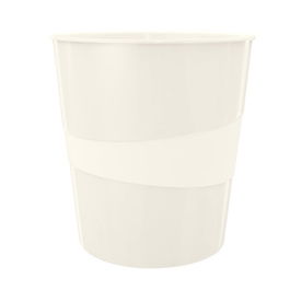 Papelera Plastico Cerrada Leitz Wow 15L Blanco