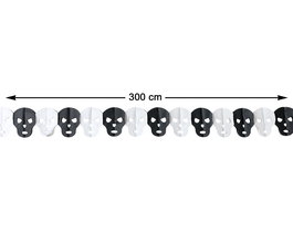 Guirnalda de Halloween de 300 cm (3m) con Calaveras Blancas y Negras, Decoración Temática Espeluznante