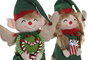 DKD Home Decor Figura de Elfo en Poliéster, Surtido de 2 Unidades, Verde y Rojo