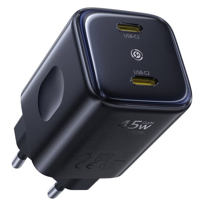 Baseus PicoGo AN13 Fast Charger 45W 2x USB-C Negro