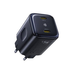 Baseus PicoGo AN13 Fast Charger 45W 2x USB-C Negro Baseus PicoGo AN13 Fast Charger 45W 2x USB-C Negro