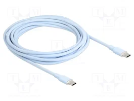DeLOCK Cable USB Type-C a USB Type-C 60 W 4 m Azul Silicona