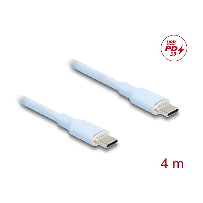 DeLOCK Cable USB-C a USB-C 2.0 60W 4m Azul DeLOCK Cable USB-C a USB-C 2.0 60W 4m Azul