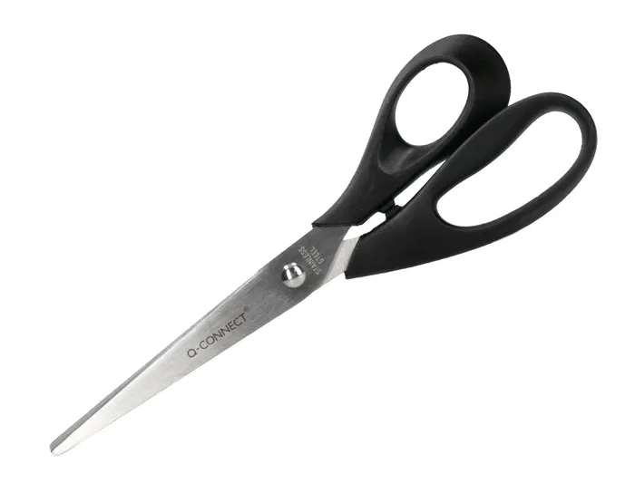 Q-connect Tijeras Oficina Inoxidable 8/ 20 cm en Blister Mango Plástico Negro