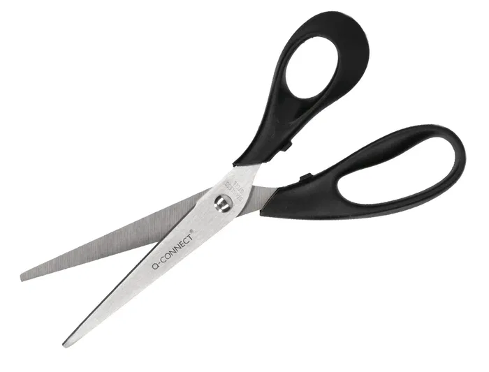Q-connect Tijeras Oficina Inoxidable 8/ 20 cm en Blister Mango Plástico Negro