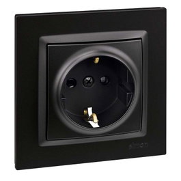 SIMON Enchufe Schuko Serie 10 Negro
