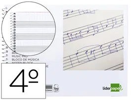 Liderpapel Bloc música combi pentagrama cuadriculado 2,5mm cuarto 20 hojas 100g/m2