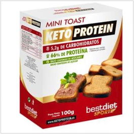 KETO PROTEIN Mini Toast Tostadas Proteína Keto para Aperitivos y Desayunos Bajos en Carbohidratos - 100Gr