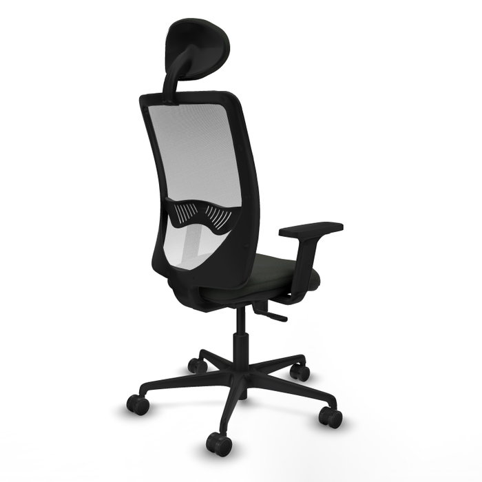 Silla de oficina Zulema con mecanismo Sincro tapizada con Tela color Negro y malla color Blanco. Equipada con lumbar 1D, Brazos 2D, Cabecero Fijo y Ruedas 65mm nailon Silla de oficina Zulema con mecanismo Sincro tapizada con Tela color Negro y malla color Blanco. Equipada con lumbar 1D, Brazos 2D, Cabecero Fijo y Ruedas 65mm nailon