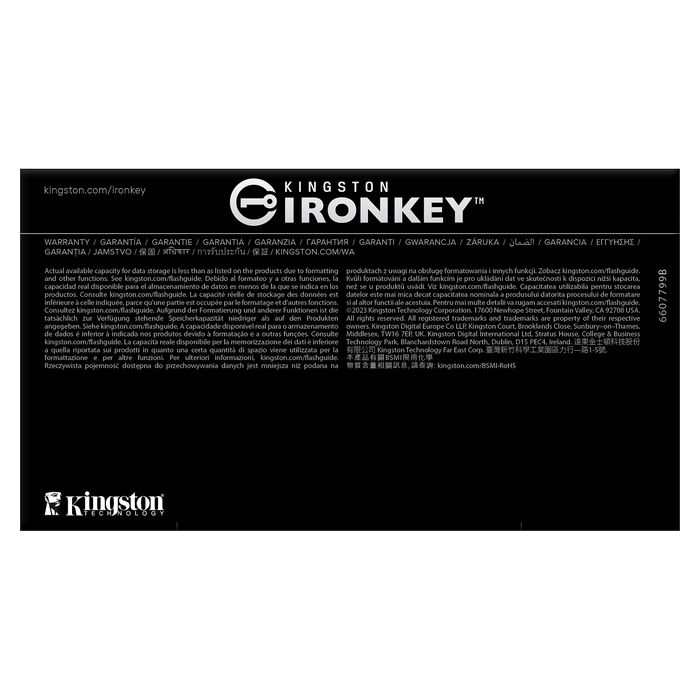 Kingston IronKey D500S 256GB USB 3.2 Gen 1 Lápiz de Memoria Cifrado Hardware AES-256 FIPS 140-3 Nivel 3 IP67 Resistente al Agua