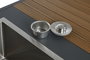 DKD Home Decor Juego de 4 Piezas Isla Cocina con 2 Taburetes, Terraza y Jardín, Gris Natural, Polyaluminio, 100x95x254 cm