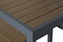 DKD Home Decor Juego de 4 Piezas Isla Cocina con 2 Taburetes, Terraza y Jardín, Gris Natural, Polyaluminio, 100x95x254 cm