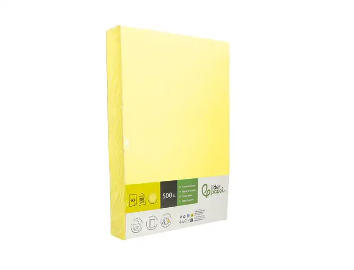 Liderpapel Papel Color Amarillo Din A3 80 g 500 Hojas