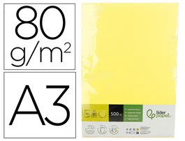 Liderpapel Papel Color Amarillo Din A3 80 g 500 Hojas