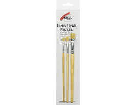 Kreul Set de 3 pinceles de cerda planos para escuela