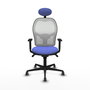PIQUERAS Y CRESPO Silla de oficina Jorquera con mecanismo Sincro, Azul claro y Blanco