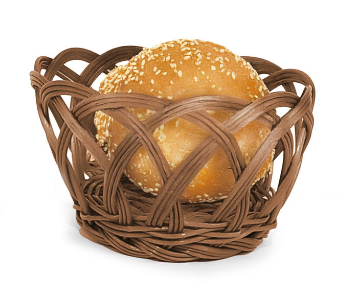 Inde Cesta Pan Redonda PP Rattan 15 cm x 8 cm (24 Unidades)