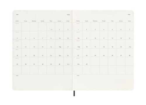 Moleskine DSB12WN4Y26 Agenda 2026 Tapa Blanda Semanal XL 19 x 25 cm Negra