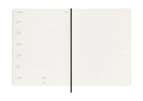 Moleskine DSB12WN4Y26 Agenda 2026 Tapa Blanda Semanal XL 19 x 25 cm Negra