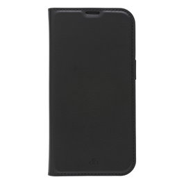 Dbramante1928 Funda Flip para iPhone 6/6s/7/8/SE (2ª Gen) - Cuero Vegano Negro - Folio con Protector de Pantalla