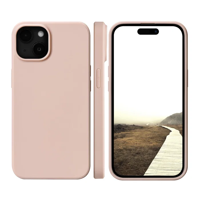 Dbramante1928 Funda para iPhone 15 Rosa - Resistente a Rayones y Polvo, Color Monocromo, Compatibilidad Apple