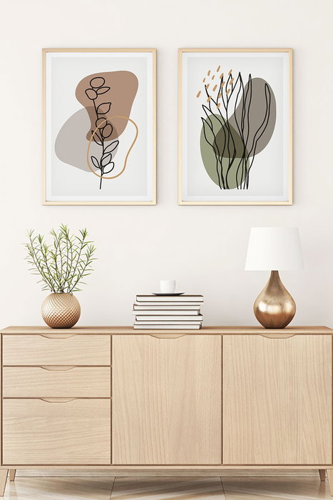 Wallity Cuadro Decorativo Enmarcado Huhu115 MDF y Madera Maciza 30x40 cm 2 Piezas Wallity Cuadro Decorativo Enmarcado Huhu115 MDF y Madera Maciza 30x40 cm 2 Piezas