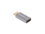Lanberg Adaptador DisplayPort a HDMI 4K 3840x2160 a 240Hz 18Gbit/s, HDR, Chapado en Oro, Plata