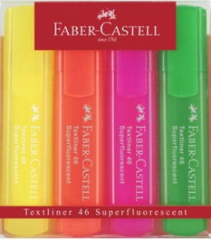 FABER-CASTELL Estuche 4 Marcadores Fluorescentes Textliner 46 Surtidos