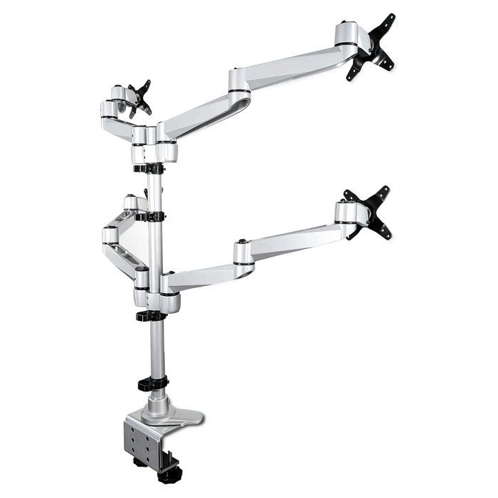 StarTech.com QUAD MONITOR Mount PREMIUM Soporte VESA de Escritorio para 4 Monitores hasta 27" - Giro, Inclinación, Rotación - Plata