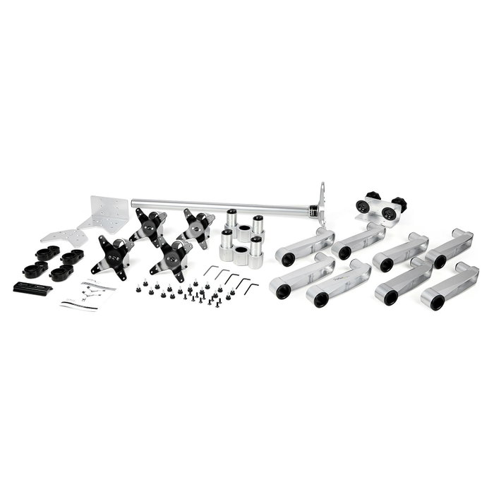 StarTech.com QUAD MONITOR Mount PREMIUM Soporte VESA de Escritorio para 4 Monitores hasta 27" - Giro, Inclinación, Rotación - Plata