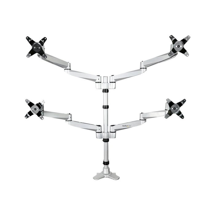 StarTech.com Soporte para 4 Monitores Premium, Articulado, Plata